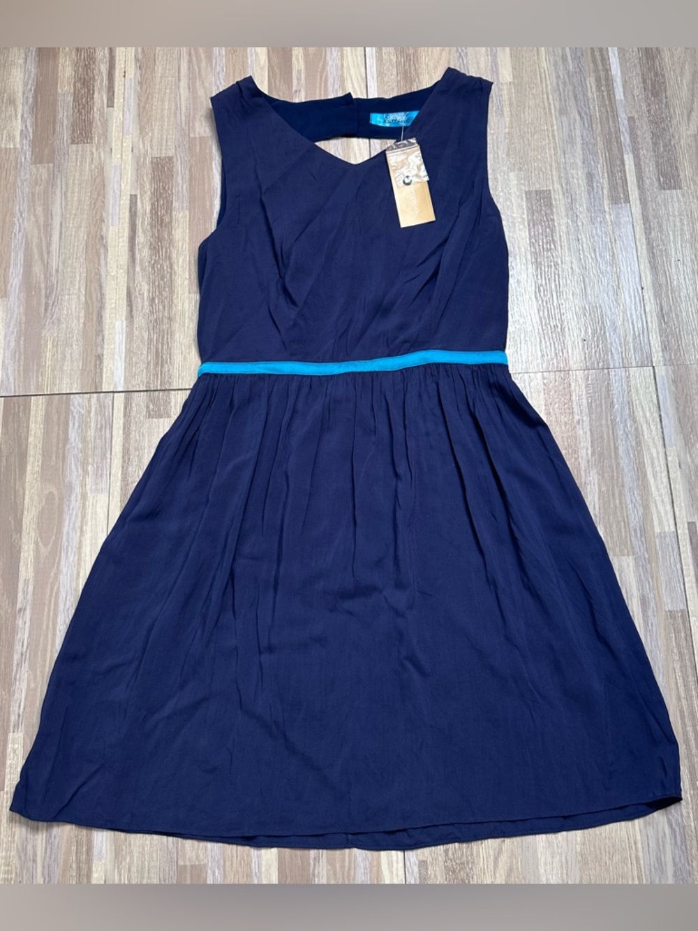 Francesca's Navy Dress with Teal Trim & Cutouts NWT Women’s Size Medium